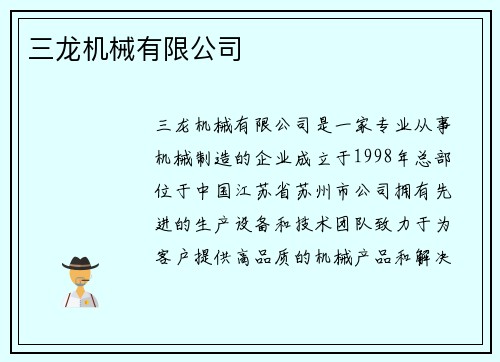 三龙机械有限公司